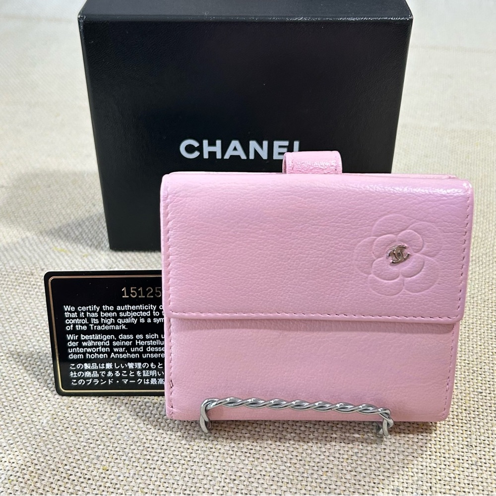 Authentic Chanel Camellia Pink Compact Wallet